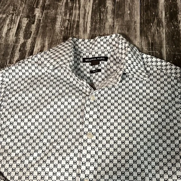 Michael Kors Slim Fit Logo Button-Down - Picture 2 of 6